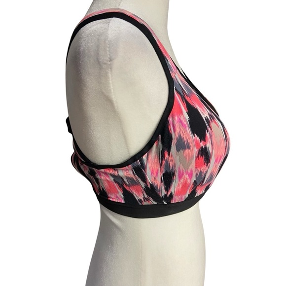 Victoria Secret Sport VSX Pink Black Sports Bra Size 32D Super Support Athletic - Picture 2 of 11